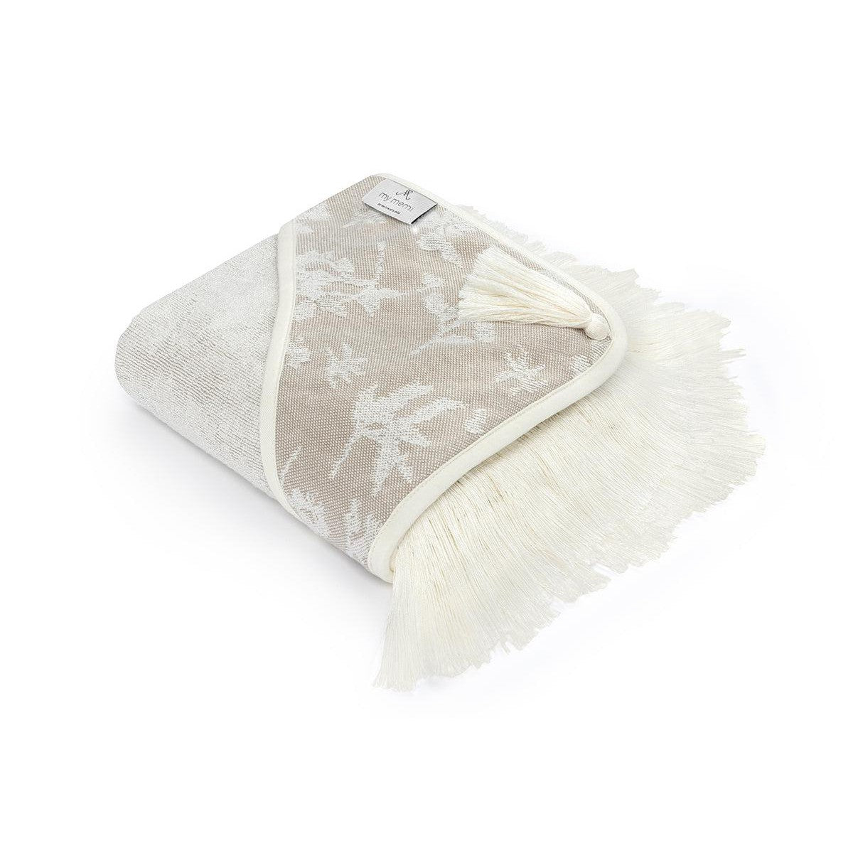 My Memi-952488-Bamboo Towel Boho-Leaves Light Beige-85 X 85-Rela-X JP