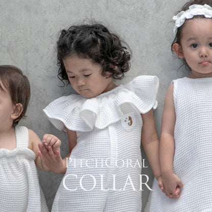 Pitch x Coral-911356-Waffle Ruffled Collar-White-free size-Rela-X JP