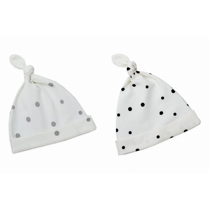 Sleepee-147108-Baby Cap 2-Pack-Black Dots/Grey Dots-0-2m-Rela-X JP