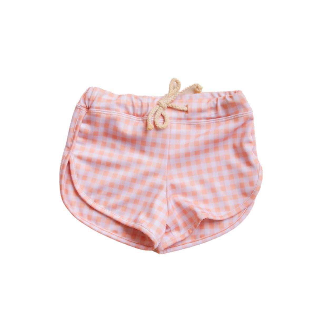 Ina Swim-Swimwear-006040-Azure and Apricot Gingham Collection - Mesa Trunks-Apricot Gingham-6m-Rela-X JP