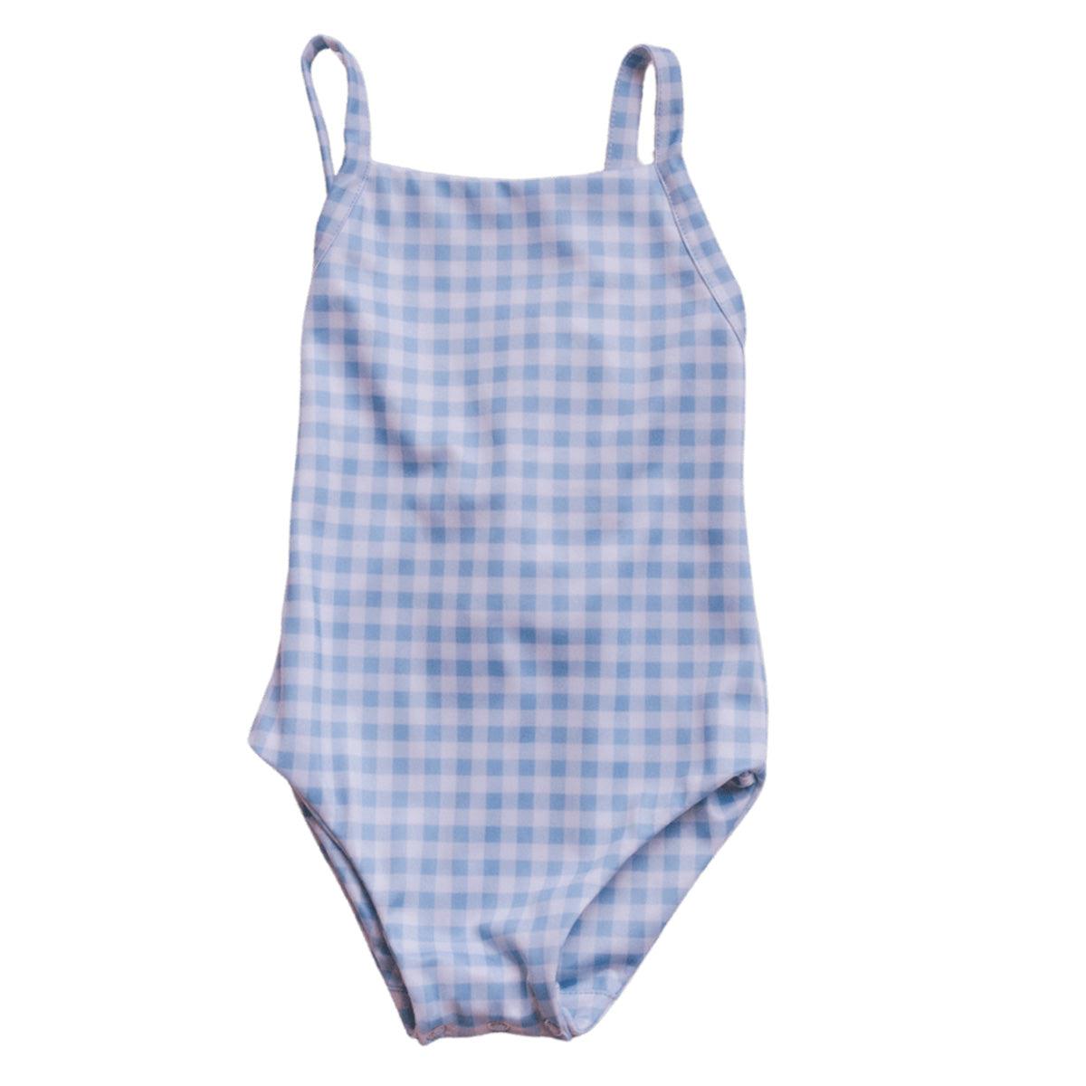 Azure and Apricot Gingham Collection - Mara One-Piece